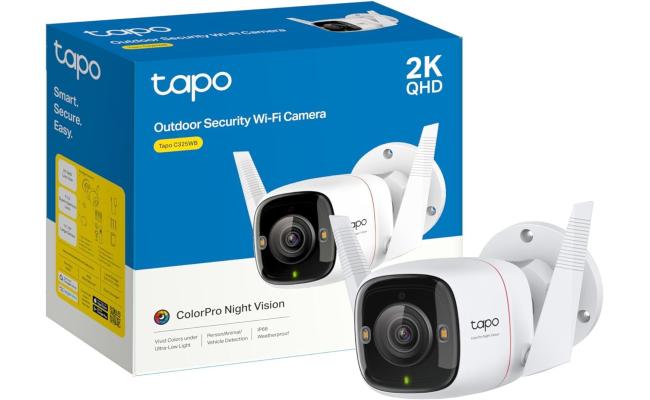 TP-Link Tapo ColorPro C325WB 2K QHD Security Camera Outdoor Wireless Daylight Clarity at Night Person/Pet/Vehicle Detection Cloud/SD Card Storage, Local/Cloud Storage | 127° FOV | Built-in Siren